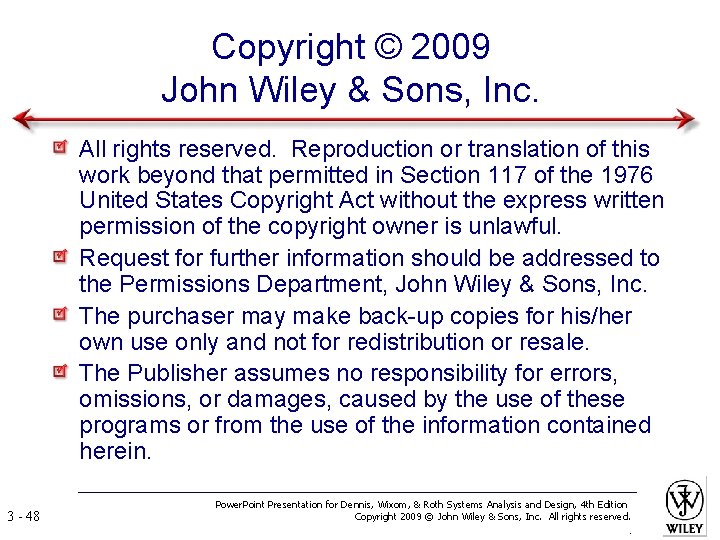Copyright © 2009 John Wiley & Sons, Inc. All rights reserved. Reproduction or translation