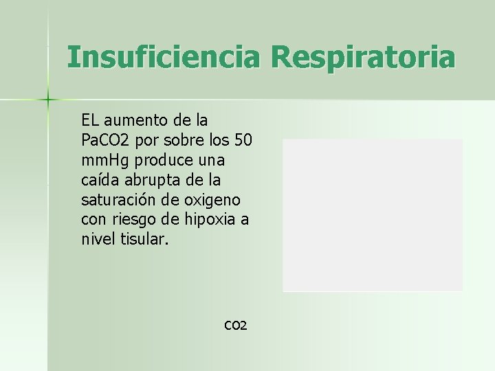 Insuficiencia Respiratoria EL aumento de la Pa. CO 2 por sobre los 50 mm.