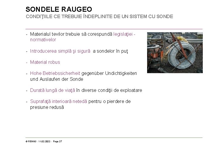 SONDELE RAUGEO CONDIŢIILE CE TREBUIE ÎNDEPLINITE DE UN SISTEM CU SONDE - Materialul tevilor