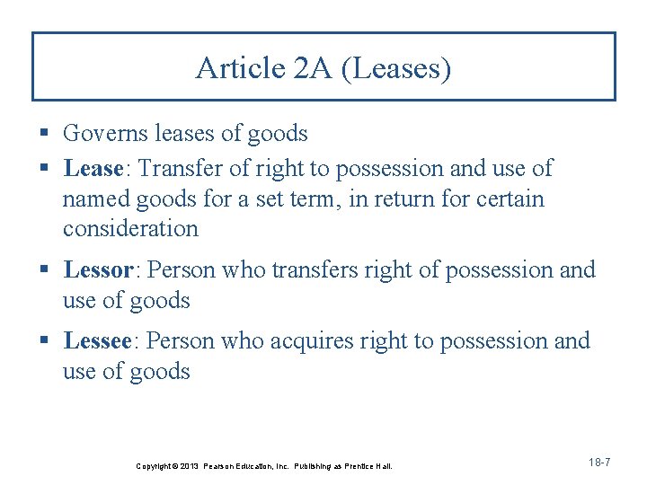 Chapter 18 Formation of Sales and Lease Contracts
