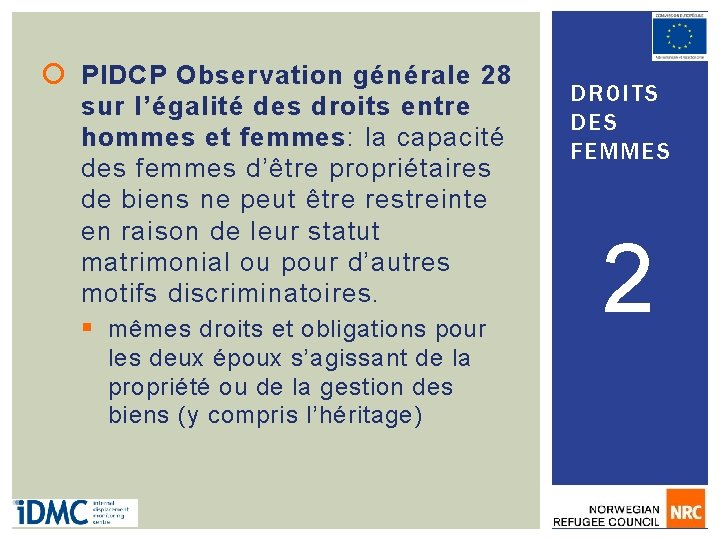  PIDCP Observation générale 28 sur l’égalité des droits entre hommes et femmes: la