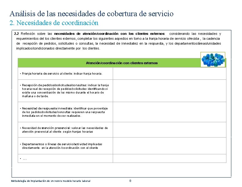 Análisis de las necesidades de cobertura de servicio 2. Necesidades de coordinación 2. 2