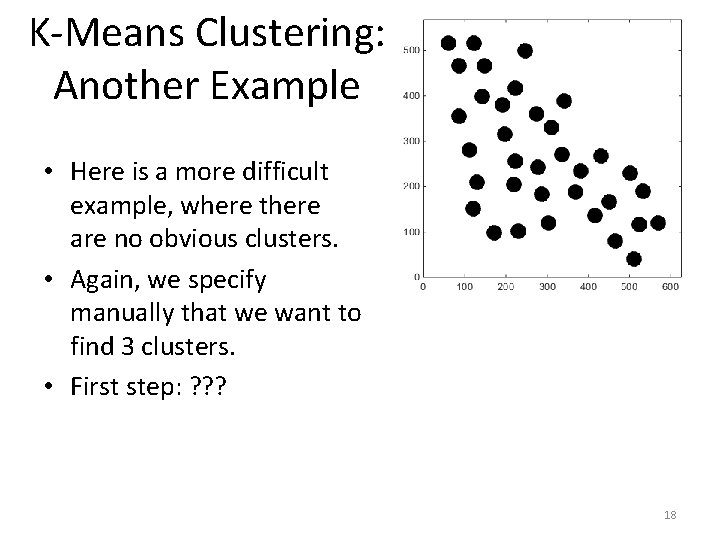 K-Means Clustering: Another Example • Here is a more difficult example, where there are