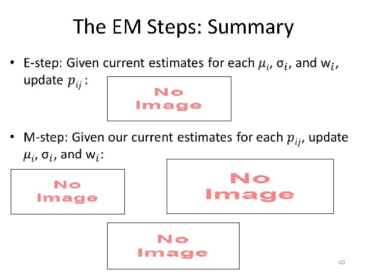The EM Steps: Summary • 60 