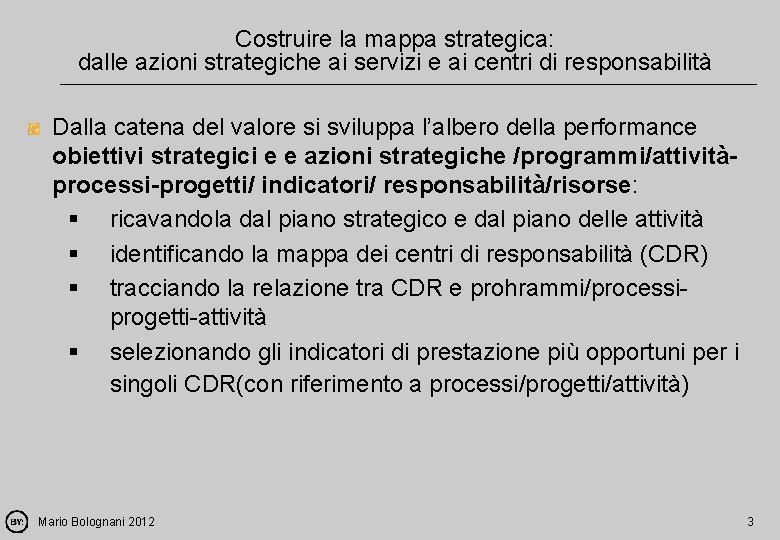 Costruire la mappa strategica: dalle azioni strategiche ai servizi e ai centri di responsabilità