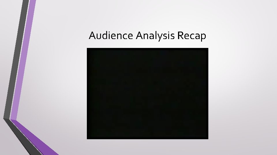Audience Analysis Recap 