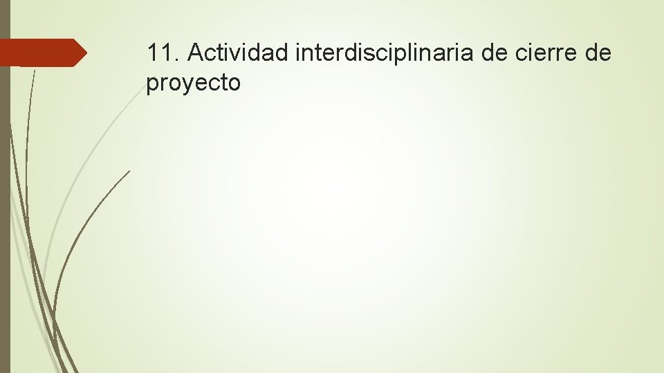 11. Actividad interdisciplinaria de cierre de proyecto 
