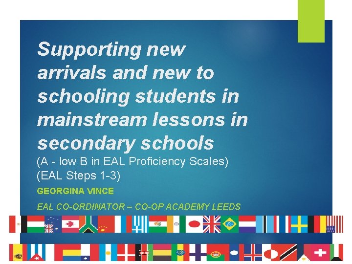 Supporting new arrivals and new to schooling students in mainstream lessons in secondary schools