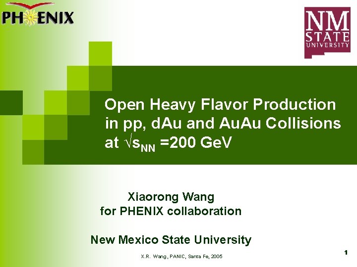 Open Heavy Flavor Production in pp, d. Au and Au. Au Collisions at √s.