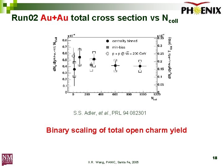 Run 02 Au+Au total cross section vs Ncoll S. S. Adler, et al. ,