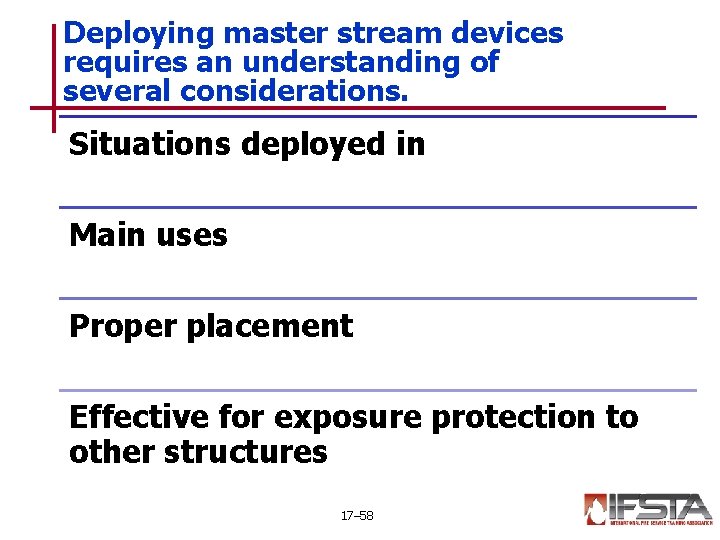 Deploying master stream devices requires an understanding of several considerations. Situations deployed in Main