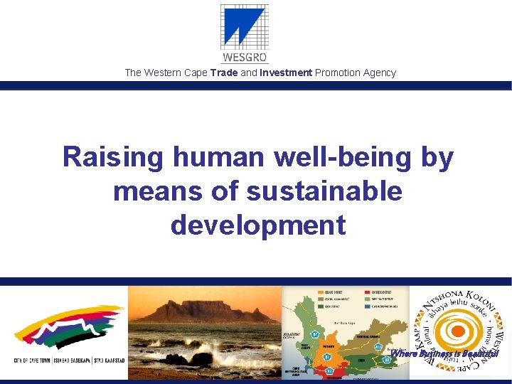 The Western Cape Trade and Investment Promotion Agency Raising human well-being by means of