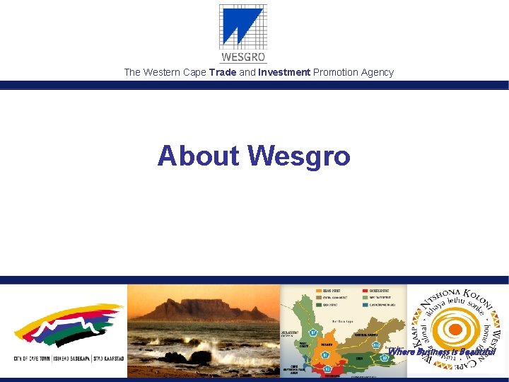 The Western Cape Trade and Investment Promotion Agency About Wesgro Where Business is Beautiful