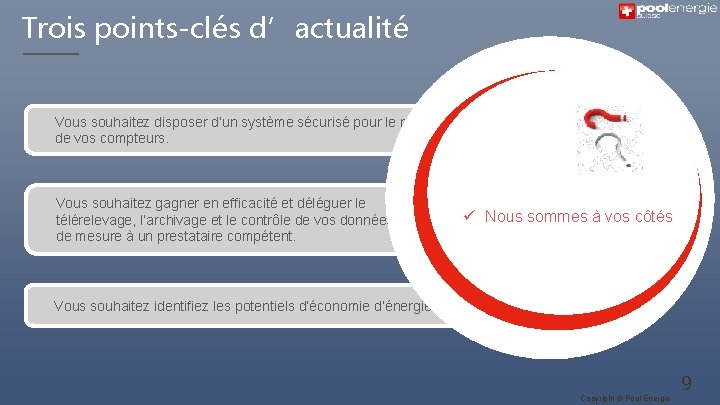 Trois points-clés d’actualité Vous souhaitez disposer d’un système sécurisé pour le relevé de vos