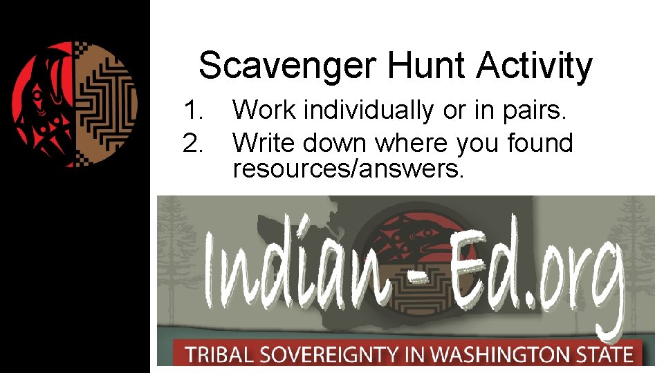 Scavenger Hunt Activity 1. 2. Work individually or in pairs. Write down where you