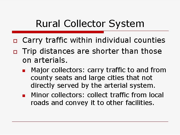 Highway Functional Classification Chapter 16 Dr TALEB M