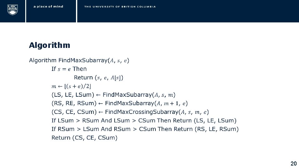 Algorithm • 20 
