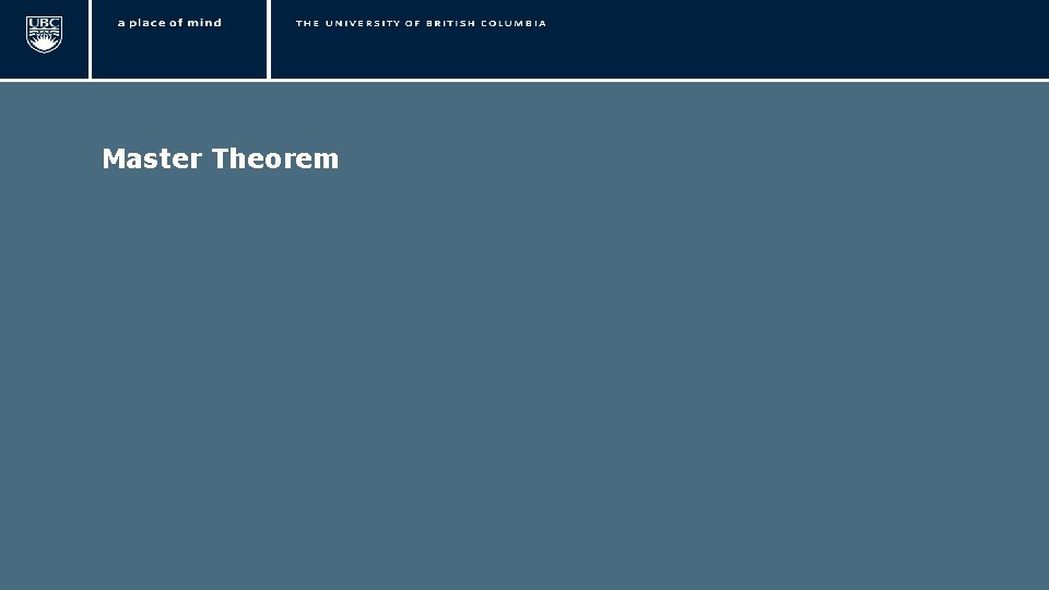 Master Theorem 3 