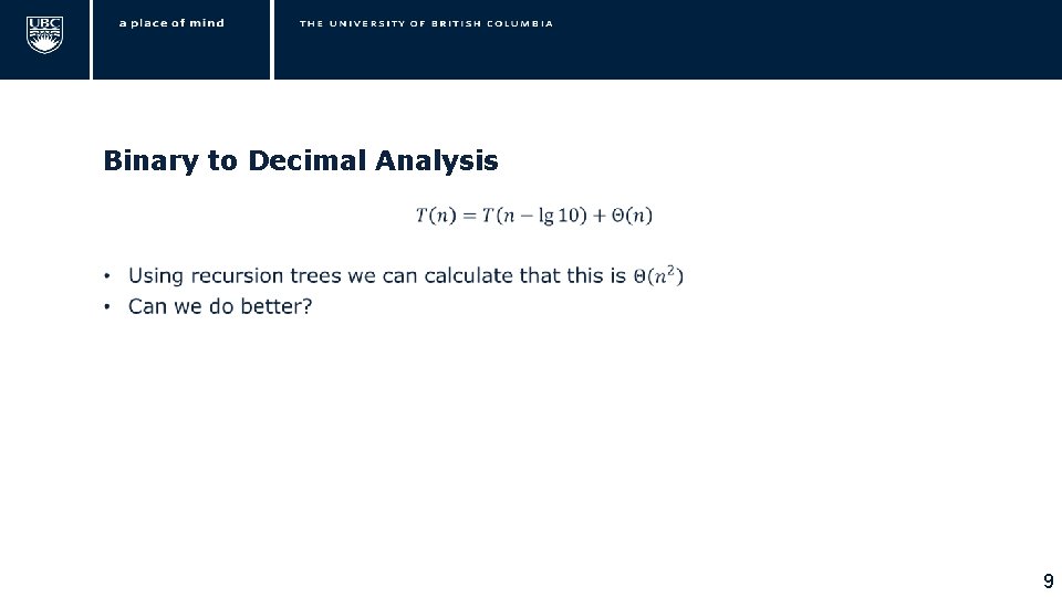 Binary to Decimal Analysis • 9 
