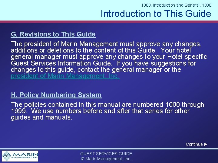 1000. Introduction and General, 1000 Introduction to This Guide G. Revisions to This Guide