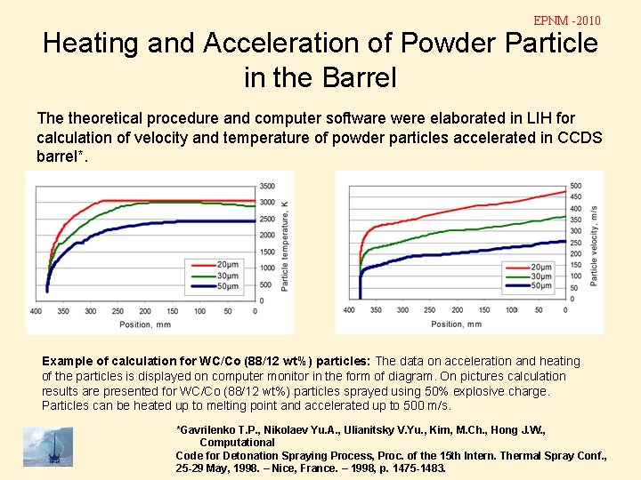 EPNM -2010 Heating and Acceleration of Powder Particle in the Barrel The theoretical procedure