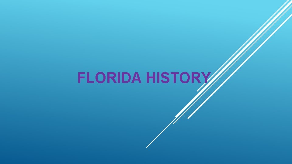 FLORIDA HISTORY 