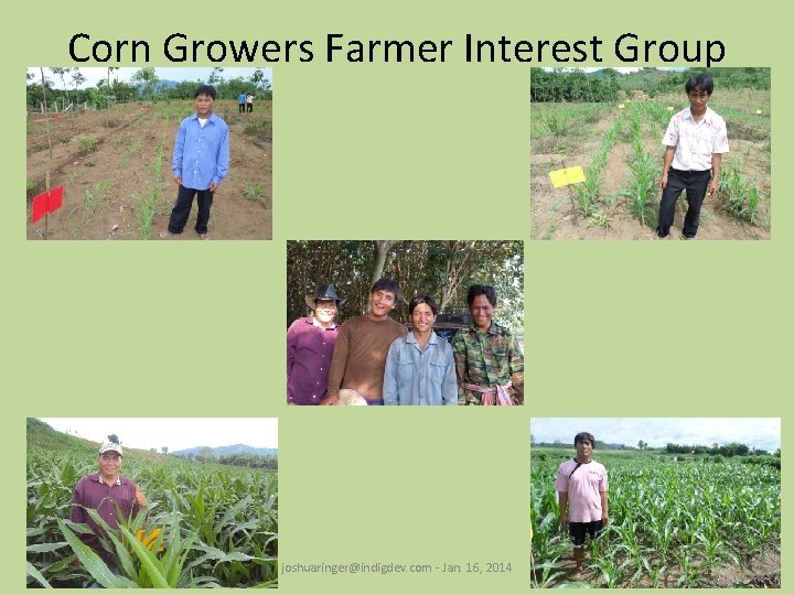 Corn Growers Farmer Interest Group joshuaringer@indigdev. com - Jan. 16, 2014 