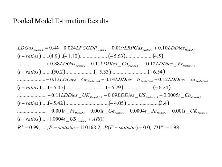 Pooled Model Estimation Results 