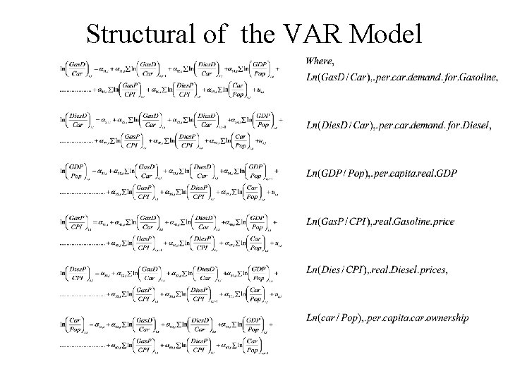 Structural of the VAR Model 