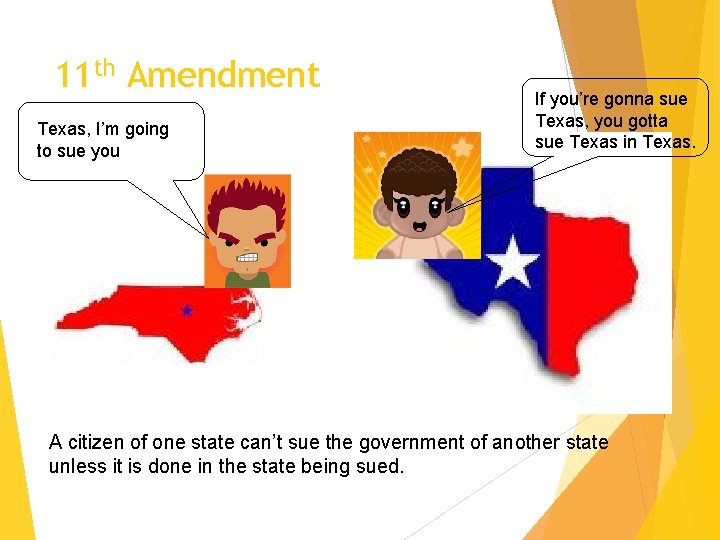 11 th Amendment Texas, I’m going to sue you If you’re gonna sue Texas,