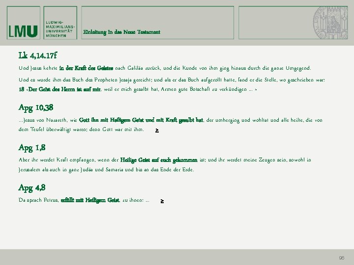 Einleitung in das Neue Testament Lk 4, 14. 17 f Und Jesus kehrte in