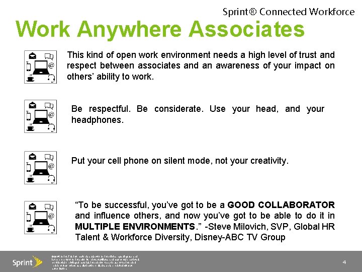 Sprint® Connected Workforce Work Anywhere Associates This kind of open work environment needs a