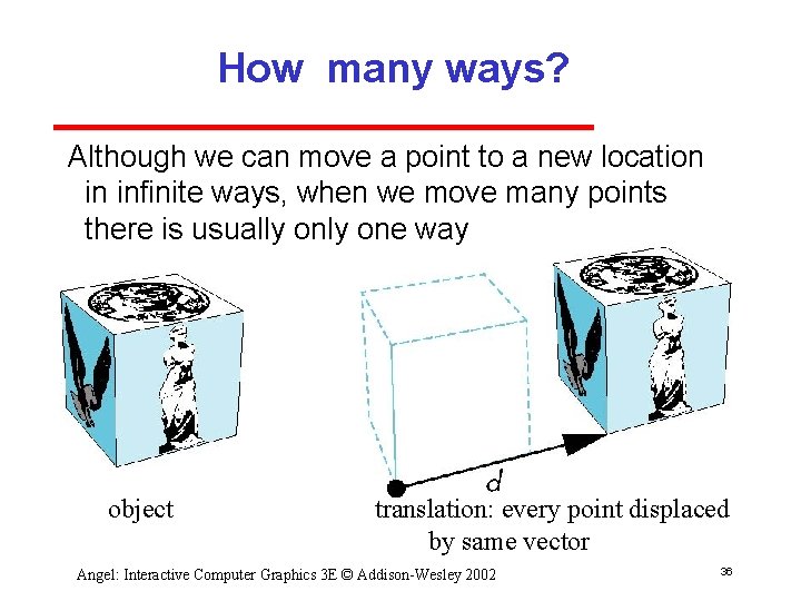 How many ways? Although we can move a point to a new location in