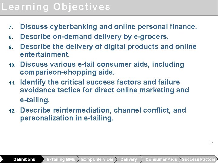 Learning Objectives 7. 8. 9. 10. 11. 3 12. Discuss cyberbanking and online personal