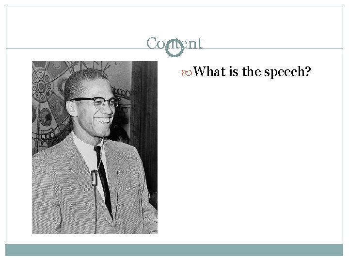 Content What is the speech? 