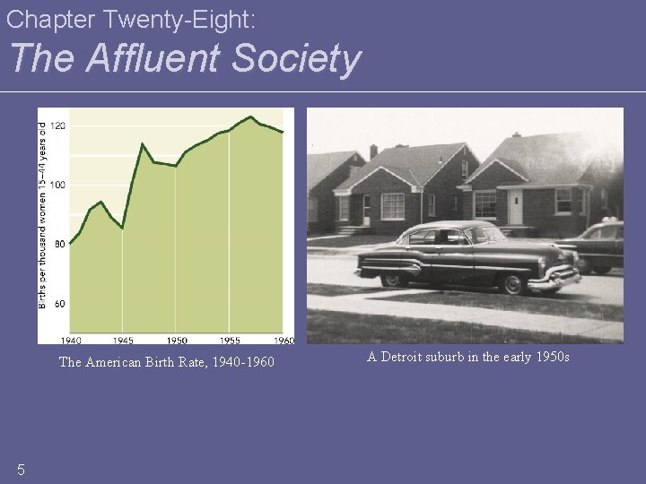 Chapter Twenty-Eight: The Affluent Society The American Birth Rate, 1940 -1960 5 A Detroit