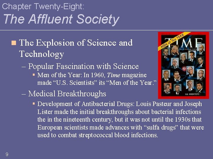 Chapter Twenty-Eight: The Affluent Society n The Explosion of Science and Technology – Popular