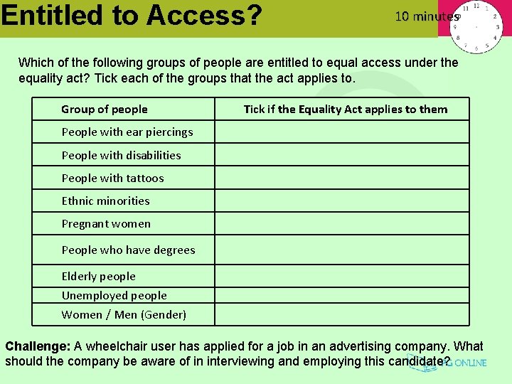 Entitled to Access? Equal Access Learning Aim C The wider implications of digital systems