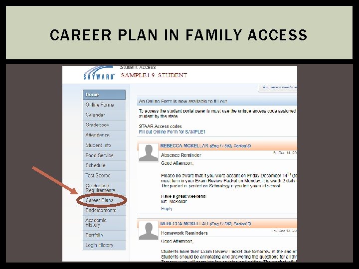 CAREER PLAN IN FAMILY ACCESS 