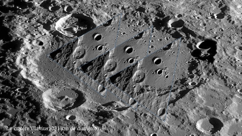 Le cratère Clavius (231 km de diamètre) 