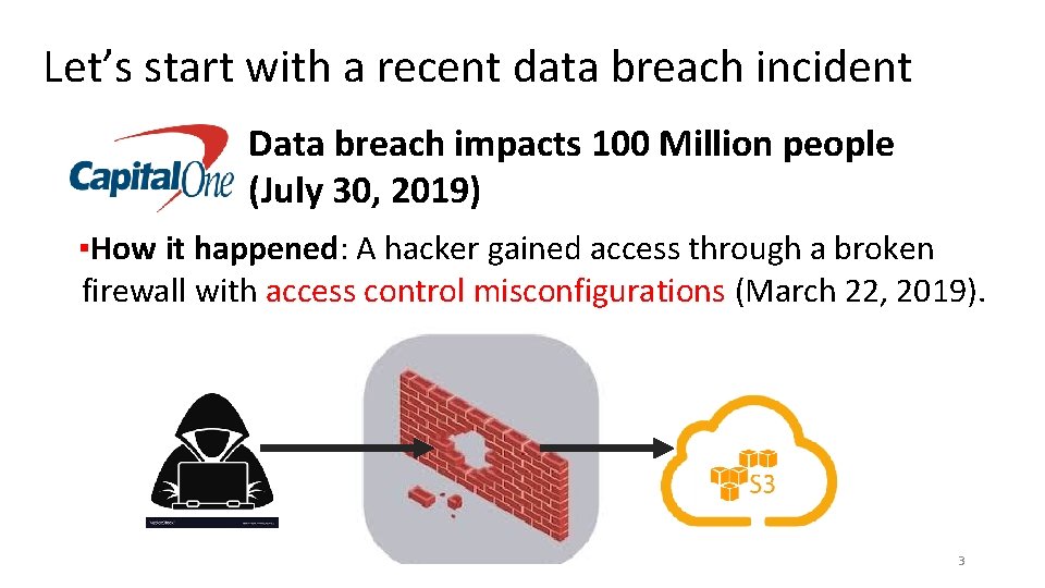 Let’s start with a recent data breach incident Data breach impacts 100 Million people