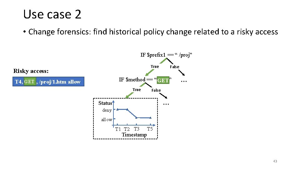 Use case 2 • Change forensics: find historical policy change related to a risky