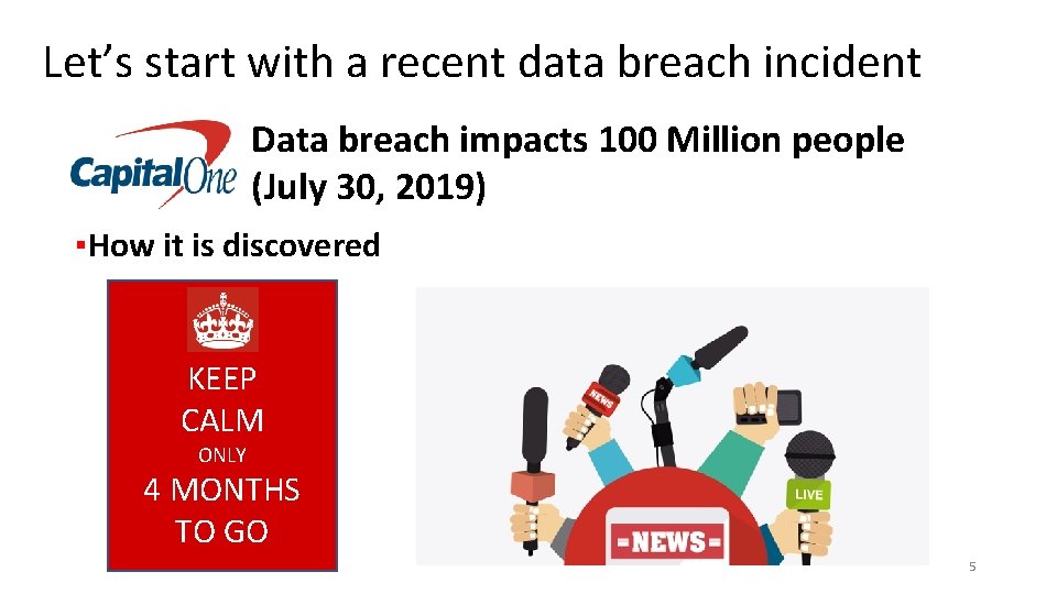 Let’s start with a recent data breach incident Data breach impacts 100 Million people