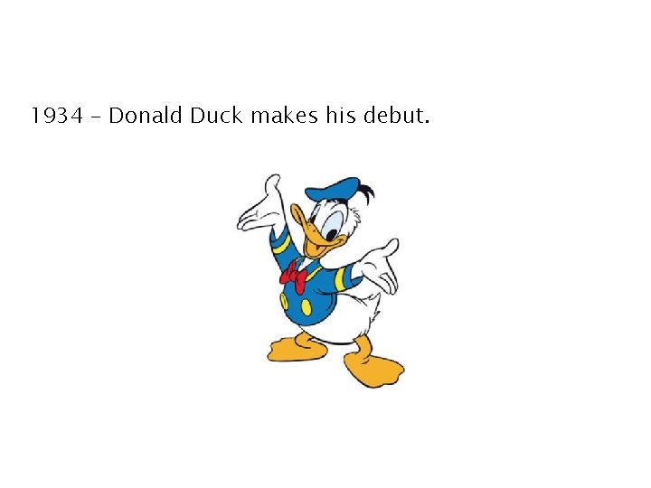 1934 – Donald Duck makes his debut. 