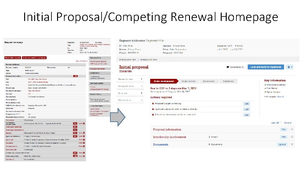 Initial Proposal/Competing Renewal Homepage 