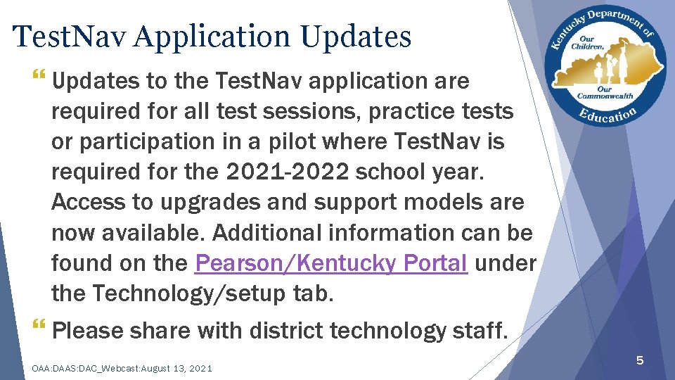Testnav Application DAC Webcast August 13 2021 Dr Jennifer Stafford