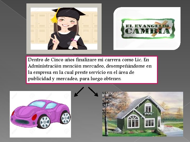 Dentro de Cinco años finalizare mi carrera como Lic. En Administración mención mercadeo, desempeñándome