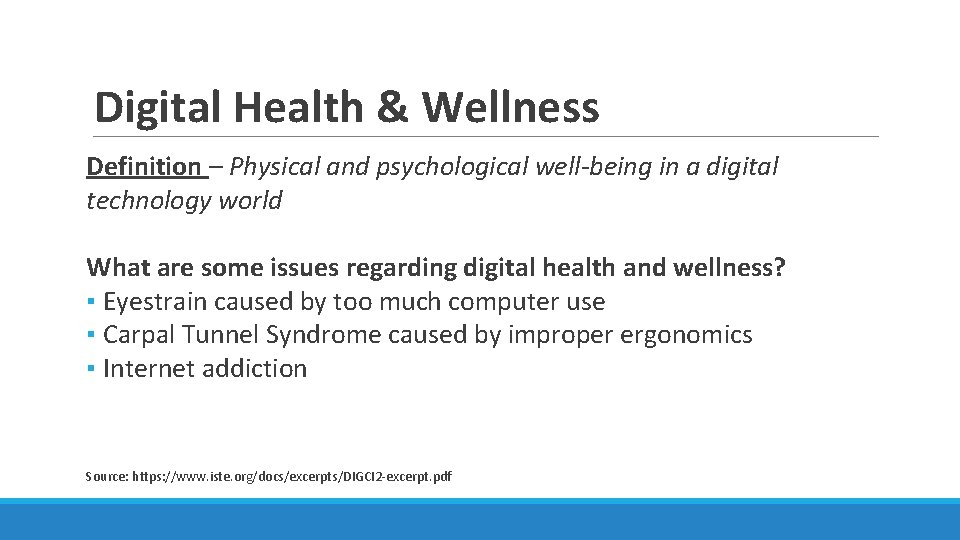 Digital Health & Wellness Definition – Physical and psychological well-being in a digital technology