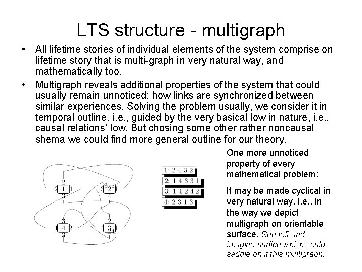 LTS structure - multigraph • All lifetime stories of individual elements of the system