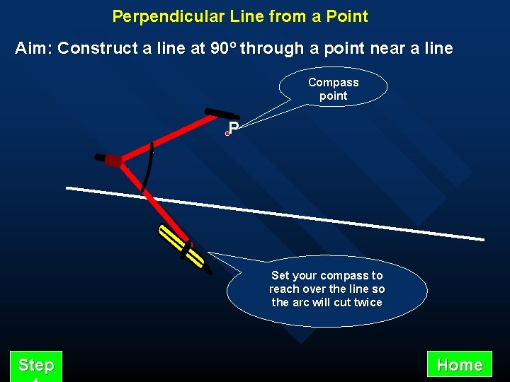 Perpendicular Line from a Point Aim: Construct a line at 90º through a point